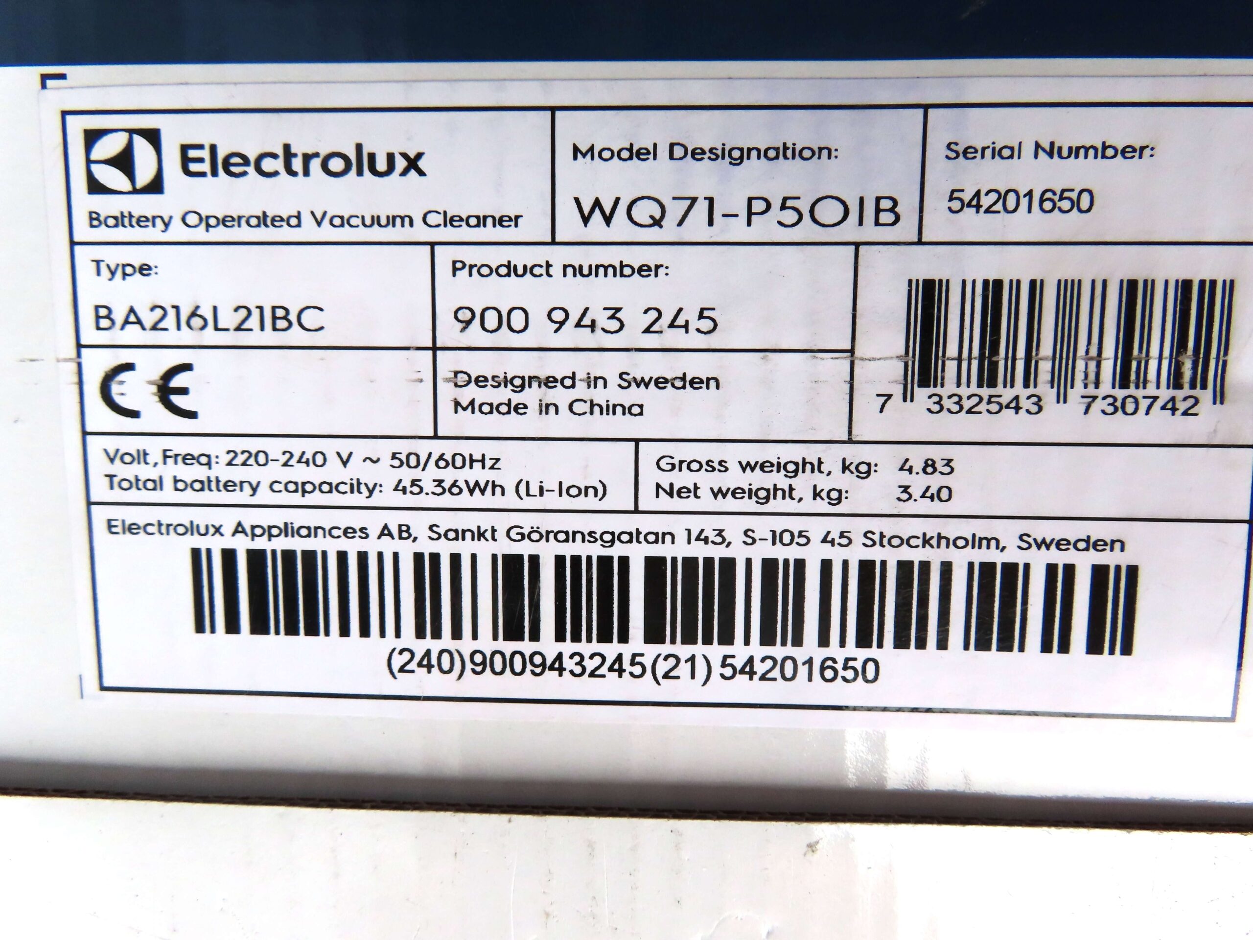 ELECTROLUX WELL Q7 CORDLESS VACUUM CLEANER WQ71-P501B - Image 8