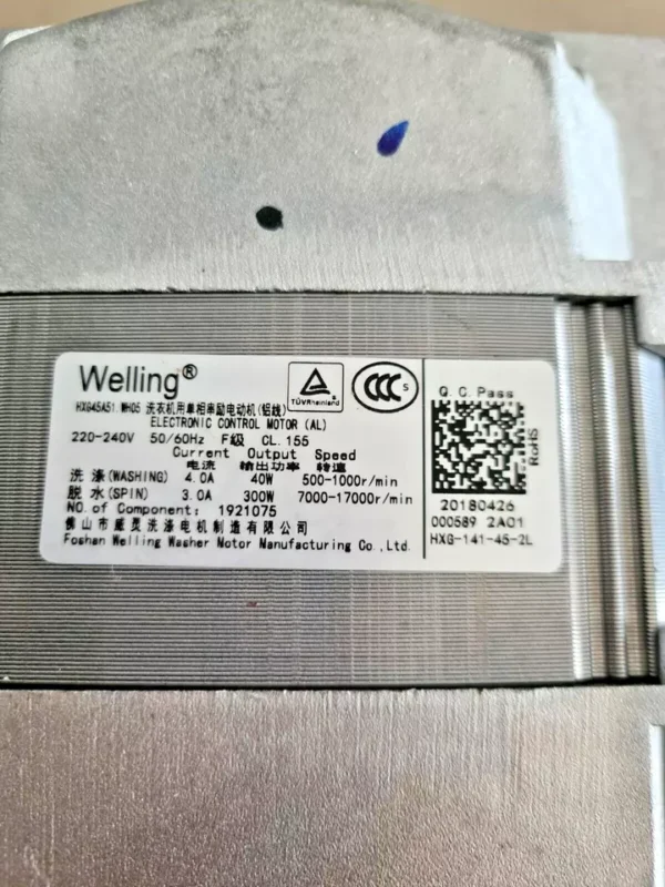 HISENSE WASHING MACHINE MOTOR K1921075 - Image 3