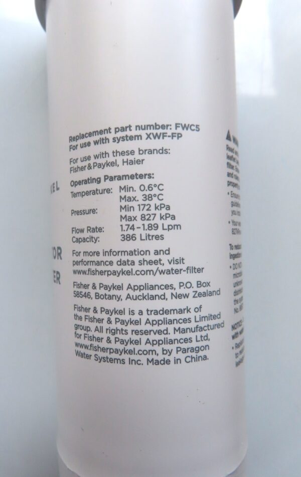 FISHER & PAYKEL/HAIER FRIDGE WATER FILTER 868686 - Image 4