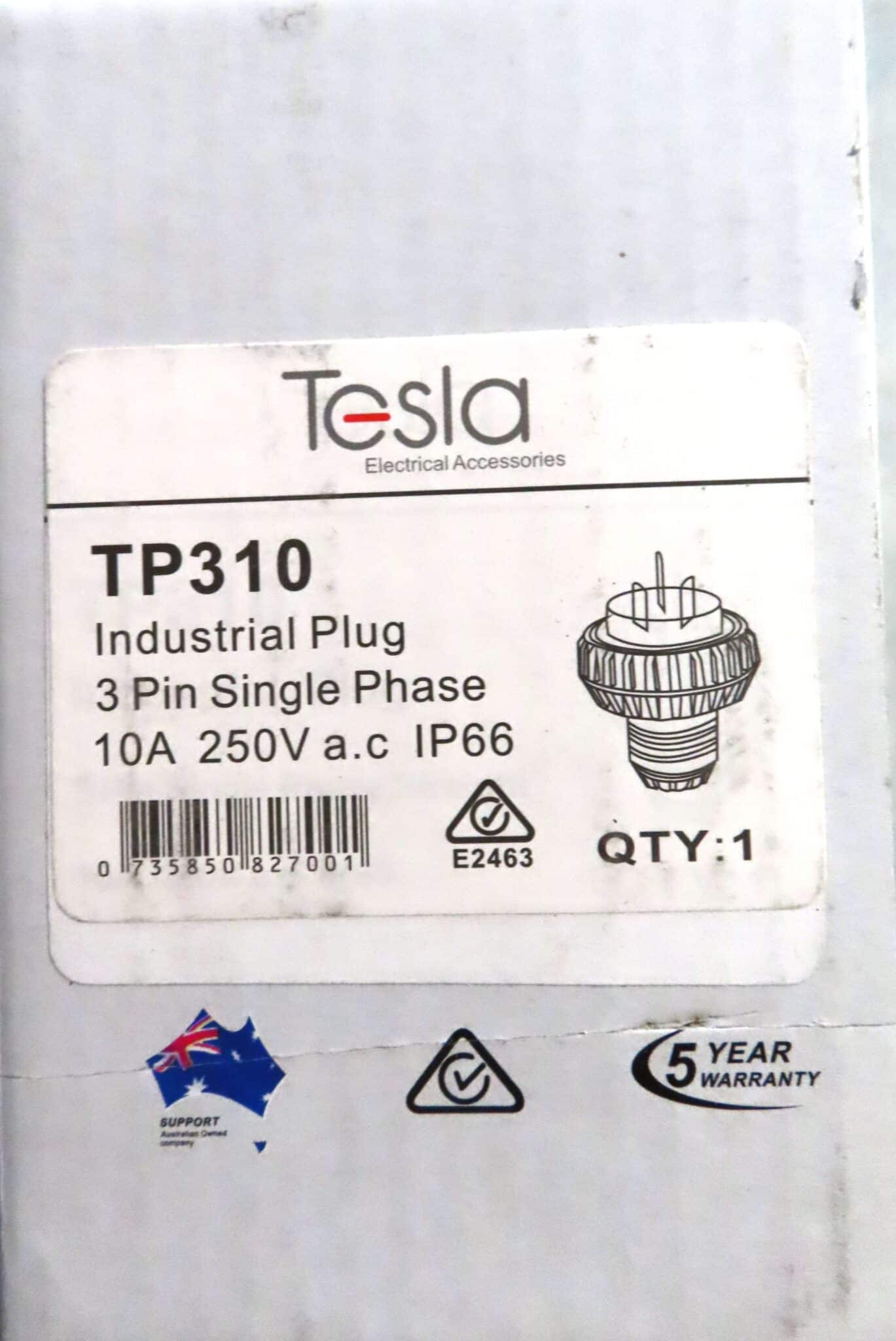 Tesla 3 Pin Flat 10amp Plug ORANGE TP310 - Image 3
