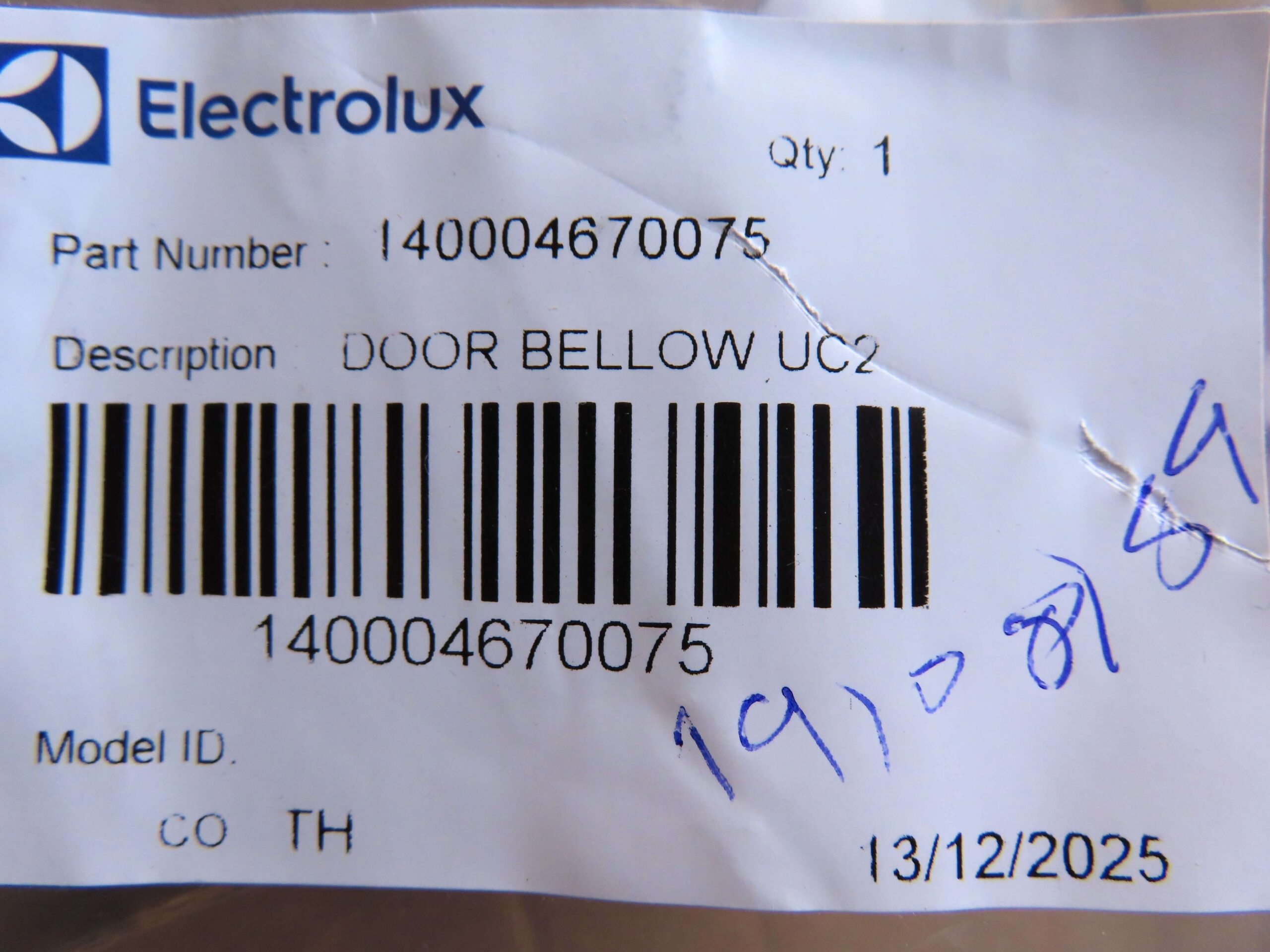 Electrolux/West F/l Washer Door Gasket/Seal 140004670075 - Image 4