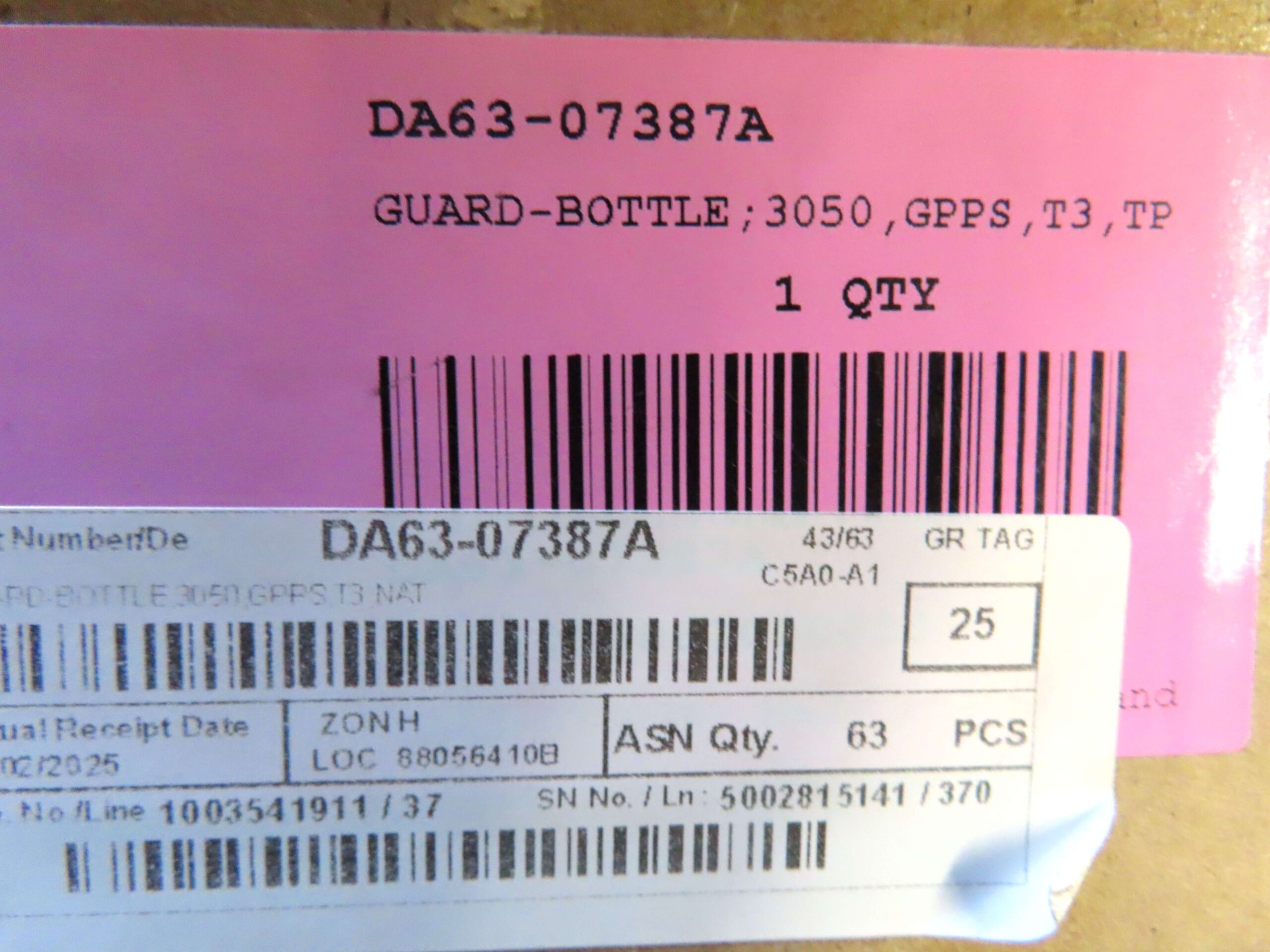 SAMSUNG FRIDGE DOOR BOTTLE GUARD/SHELF DA63-07387A - Image 3