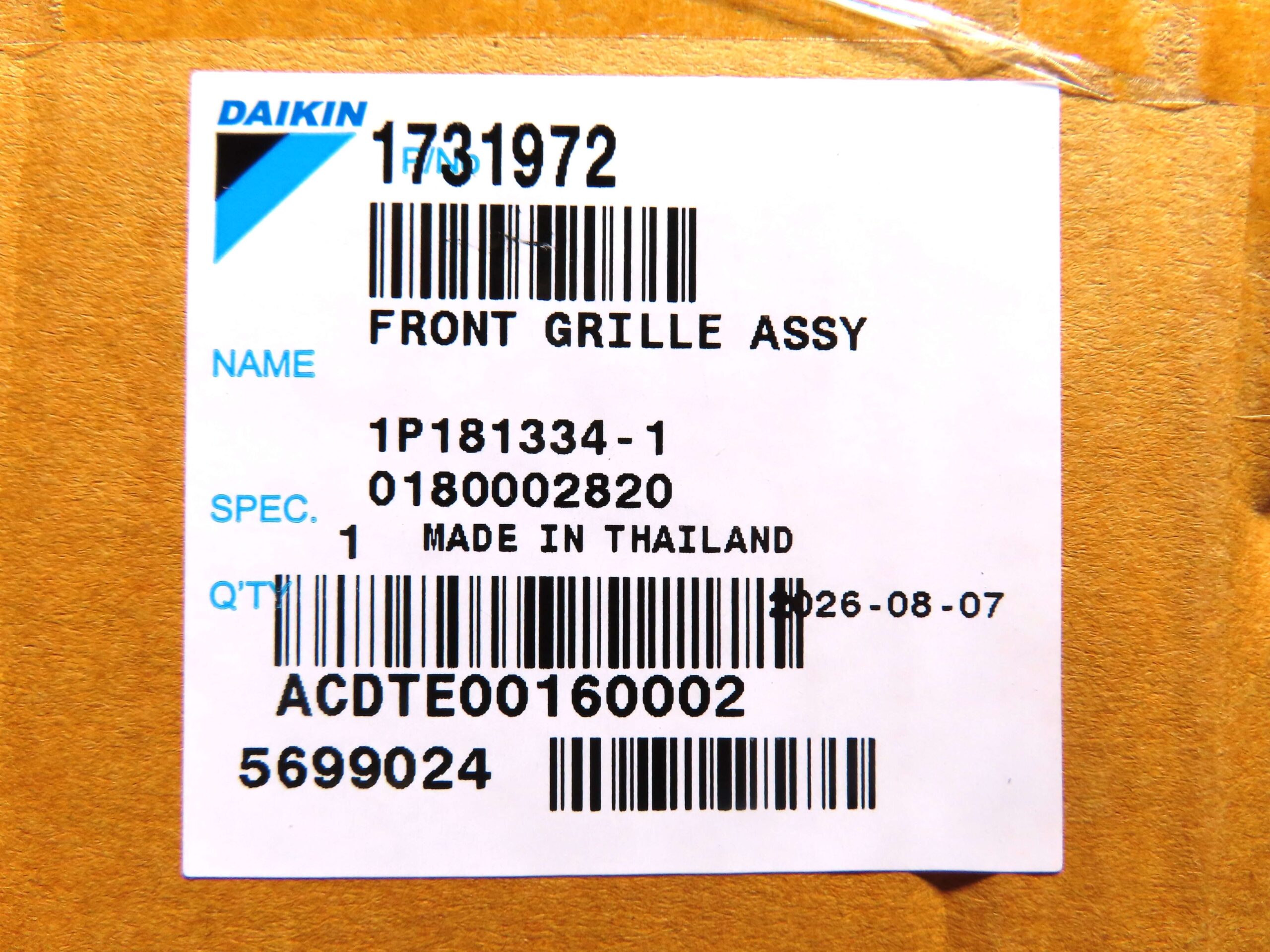 Daikin Aircon Indoor Front Grille 1731972 - Image 5